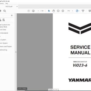 YANMAR ViO23-6 MINI EXCAVATOR SERVICE MANUAL - PDF DOWNLOAD