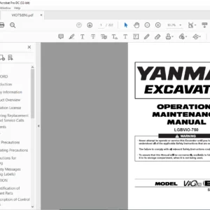 YANMAR ViO75 EP EXCAVATOR OPERATION & MAINTENANCE MANUAL - PDF DOWNLOAD