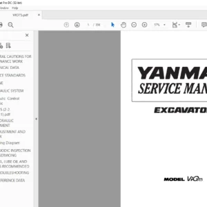 YANMAR ViO75 EXCAVATOR SERVICE MANUAL - PDF DOWNLOAD