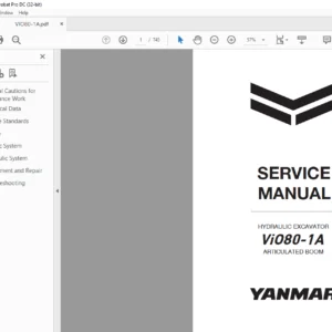 YANMAR ViO80-1A ARTICULATED BOOM HYDRAULIC EXCAVATOR SERVICE MANUAL - PDF DOWNLOAD