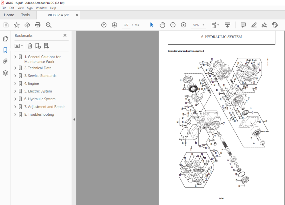 YANMAR ViO80-1A ARTICULATED BOOM HYDRAULIC EXCAVATOR SERVICE MANUAL ...