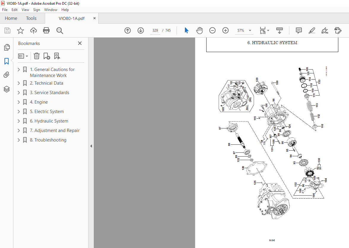 YANMAR ViO80-1A ARTICULATED BOOM HYDRAULIC EXCAVATOR SERVICE MANUAL ...