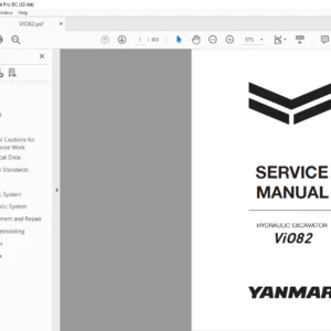 YANMAR ViO82 HYDRAULIC EXCAVATOR SERVICE MANUAL - PDF DOWNLOAD