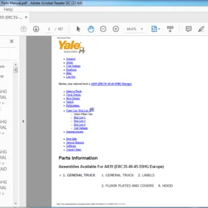 Yale A839 (ERC35-40-45-55HG Europe) Parts Manual – PDF DOWNLOAD