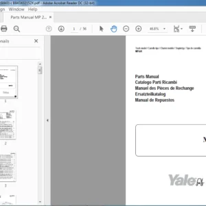 Yale B843 MP20X Parts Manual – PDF DOWNLOAD