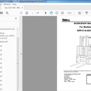 Yale C807 ERC ERP 16-20 ATF Workshop Manual – PDF DOWNLOAD