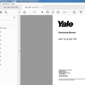 Yale ERP 15 18 18X TCE Workshop Manual – PDF DOWNLOAD