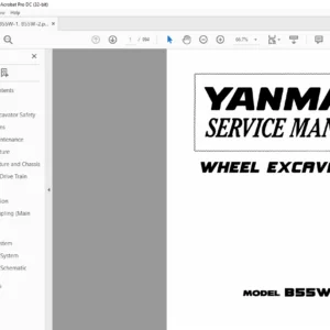 Yanmar B55W-2 Wheel Excavator Service Manual