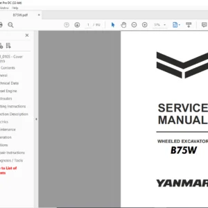 Yanmar B75W Wheel Excavator Service Manual