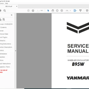 Yanmar B95W Wheel Excavator Service Manual