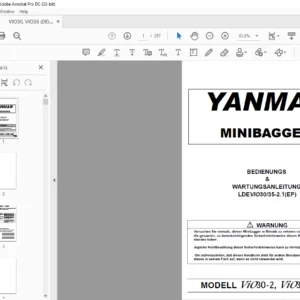 Yanmar ViO30-2 ViO35-2 EP Minibagger bedienungs-und Wartungsanleitung - PDF DOWNLOAD