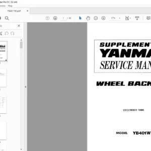 Yanmar YB401W Wheel Backhoe Supplement Service Manual