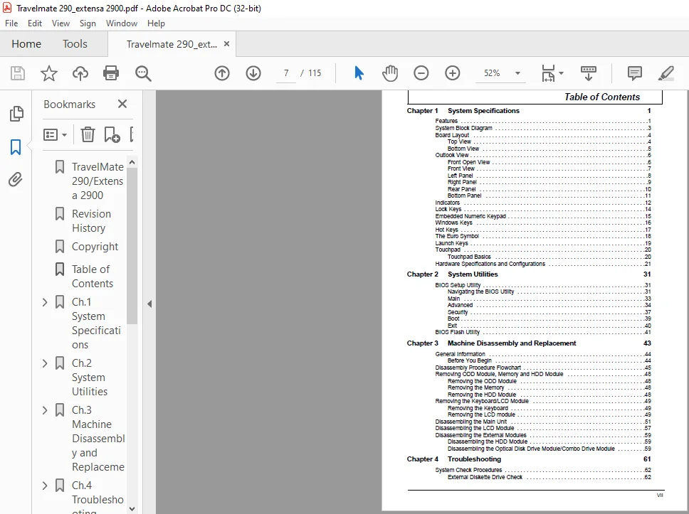 Acer TravelMate 290Extensa 2900 Series Laptop Service Guide Manual - PDF DOWNLOAD