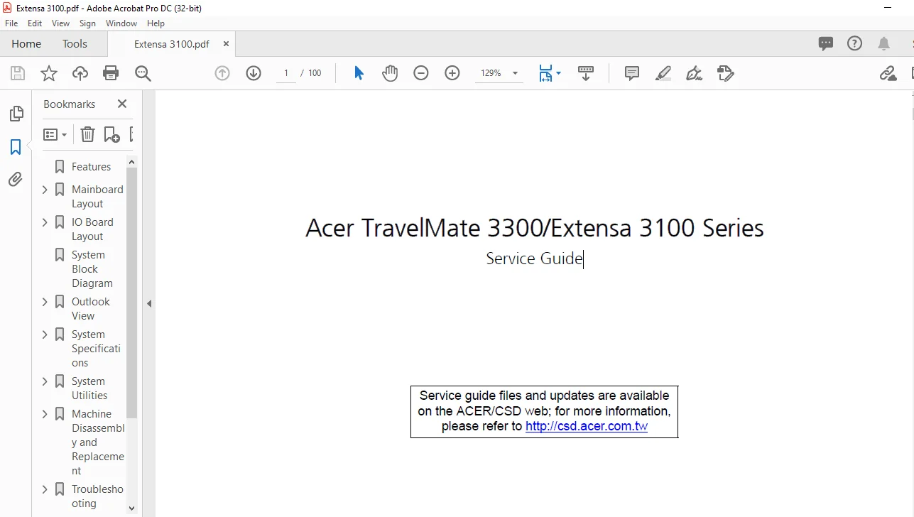 Acer TravelMate 3300Extensa 3100 Series Laptop Service Guide Manual - PDF DOWNLOAD Acer TravelMate 3300Extensa 3100 Series Laptop Service Guide Manual - PDF DOWNLOAD