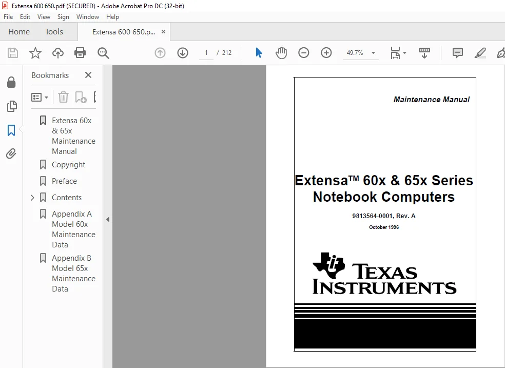Extensa TM 60x & 65x Series Notebook Computers Maintenance Manual - PDF DOWNLOAD