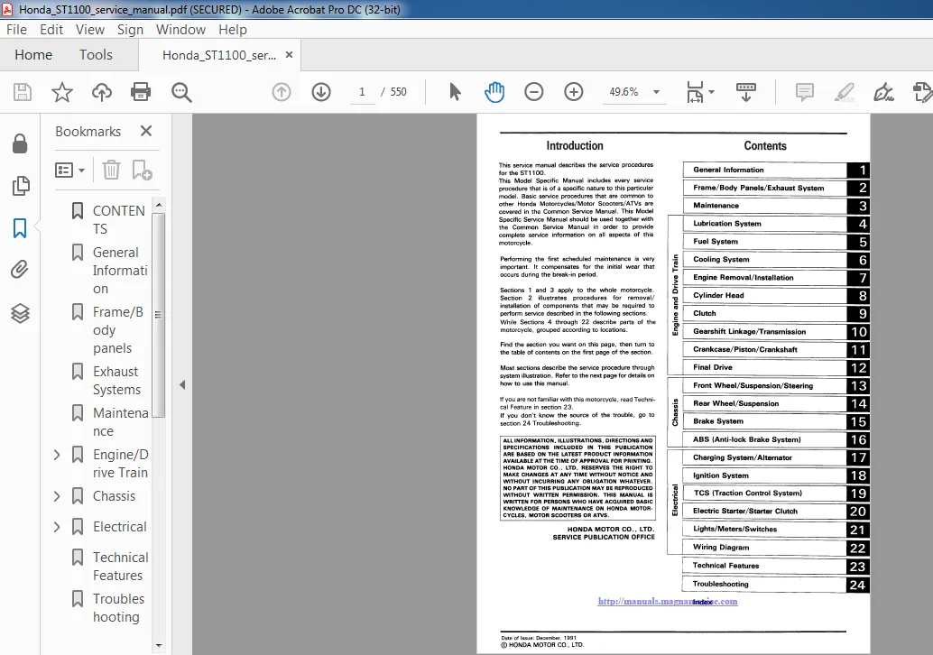 Honda ST1100 service manual 