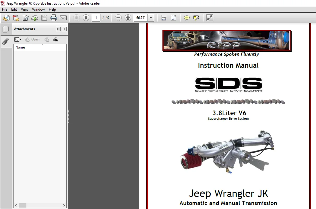 Jeep Wrangler JK Ripp SDS Instructions Manual - PDF DOWNLOAD Jeep Wrangler JK Ripp SDS Instructions Manual - PDF DOWNLOAD