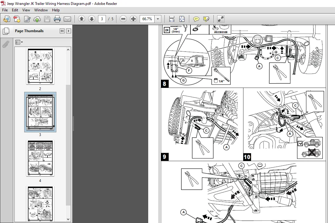 Jeep Wrangler JK Trailer Wiring Harness Diagram Manual - PDF DOWNLOAD