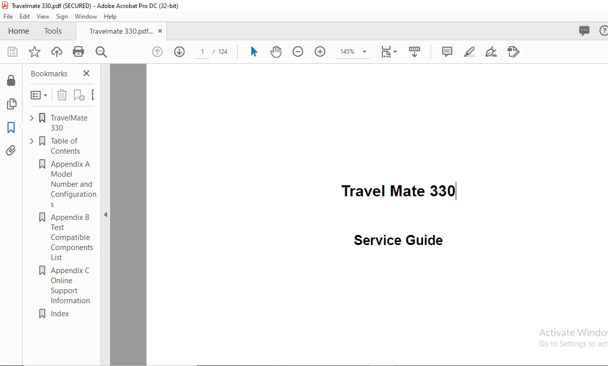 TravelMate 330 Laptop Service Guide Manual - PDF DOWNLOAD