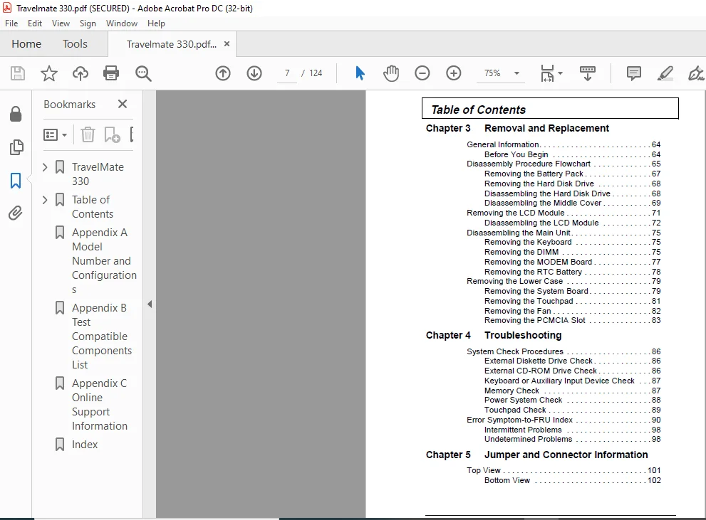 TravelMate 330 Laptop Service Guide Manual - PDF DOWNLOAD
