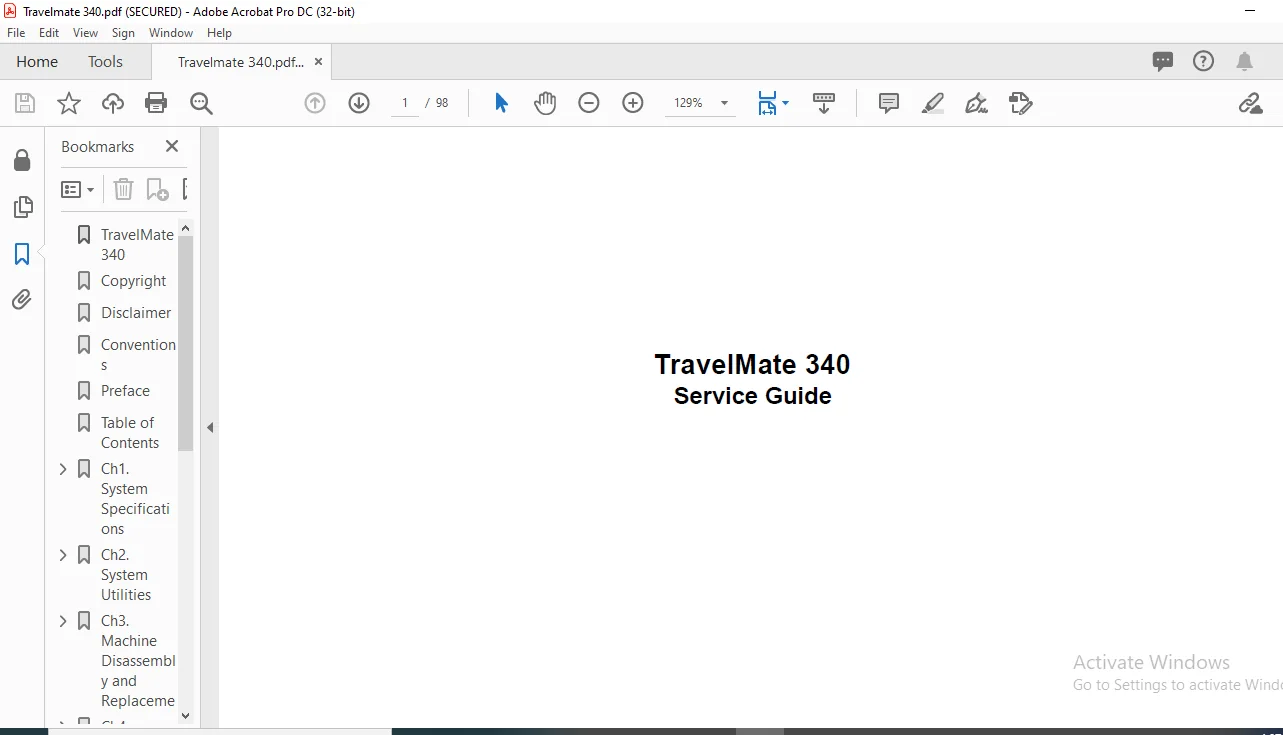 TravelMate 340 Laptop Service Guide Manual - PDF DOWNLOAD