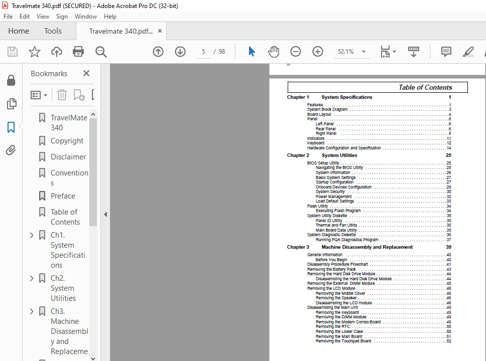 TravelMate 340 Laptop Service Guide Manual - PDF DOWNLOAD