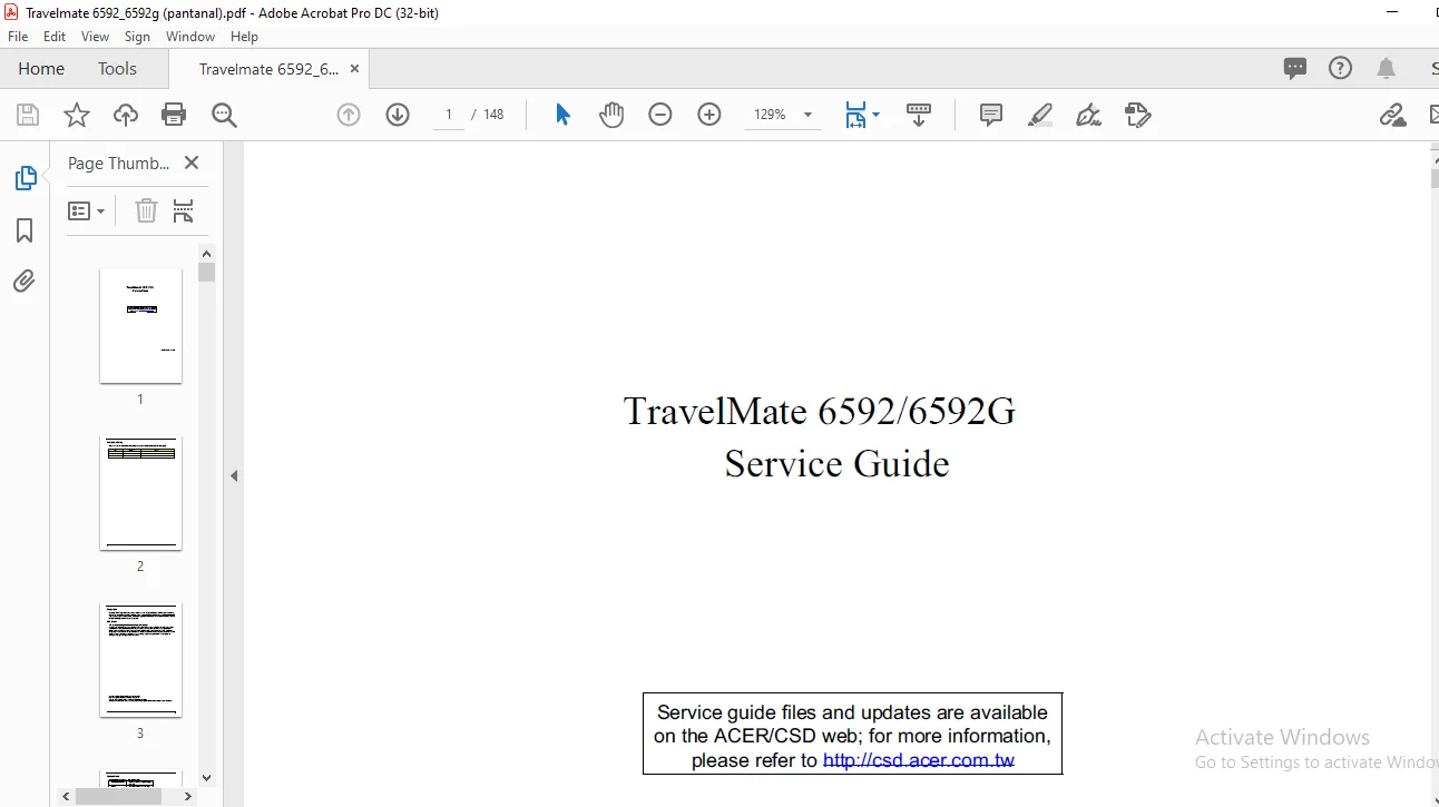 TravelMate 6592 6592G Laptop Service Guide Manual TravelMate 6592 6592G Laptop Service Guide Manual - PDF DOWNLOAD