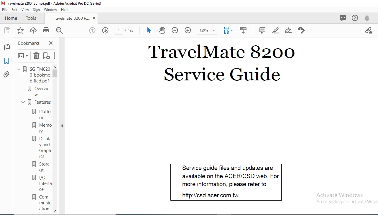 TravelMate 8200 Laptop Service Guide Manual - PDF DOWNLOAD