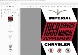 1959 Chrysler Imperial Service Manual Supplement - PDF DOWNLOAD
