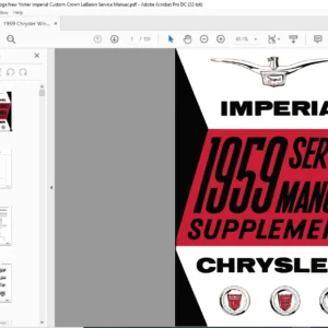 1959 Chrysler Imperial Service Manual Supplement - PDF DOWNLOAD
