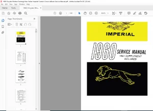 1960 Chrysler Imperial Service Manual Supplement - PDF DOWNLOAD