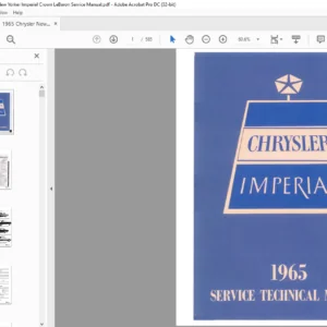 1965 Chrysler Imperial Service Technical Manual - PDF DOWNLOAD