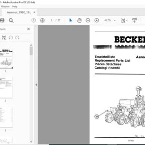 1990-1993 Becker Aeromat Replacement Parts Manual - PDF DOWNLOAD