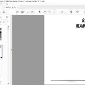 1991 SeaDoo SP, GT, XP (5804/5811/5850) Shop Manual - PDF DOWNLOAD