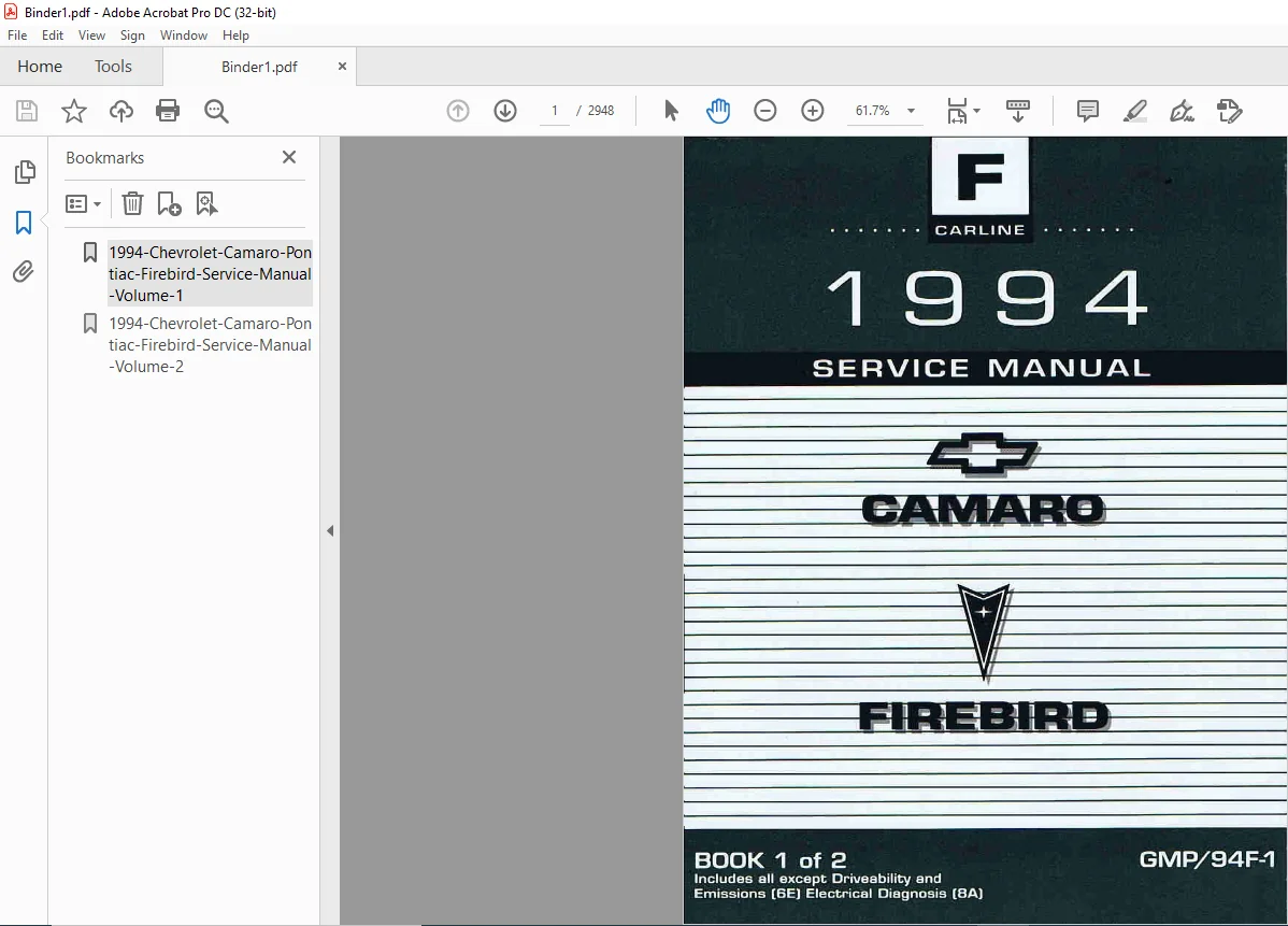 1992-2002 Chevrolet Camaro Pontiac Firebird Service Manual Vol 1 & 2 - PDF DOWNLOAD - Image 3