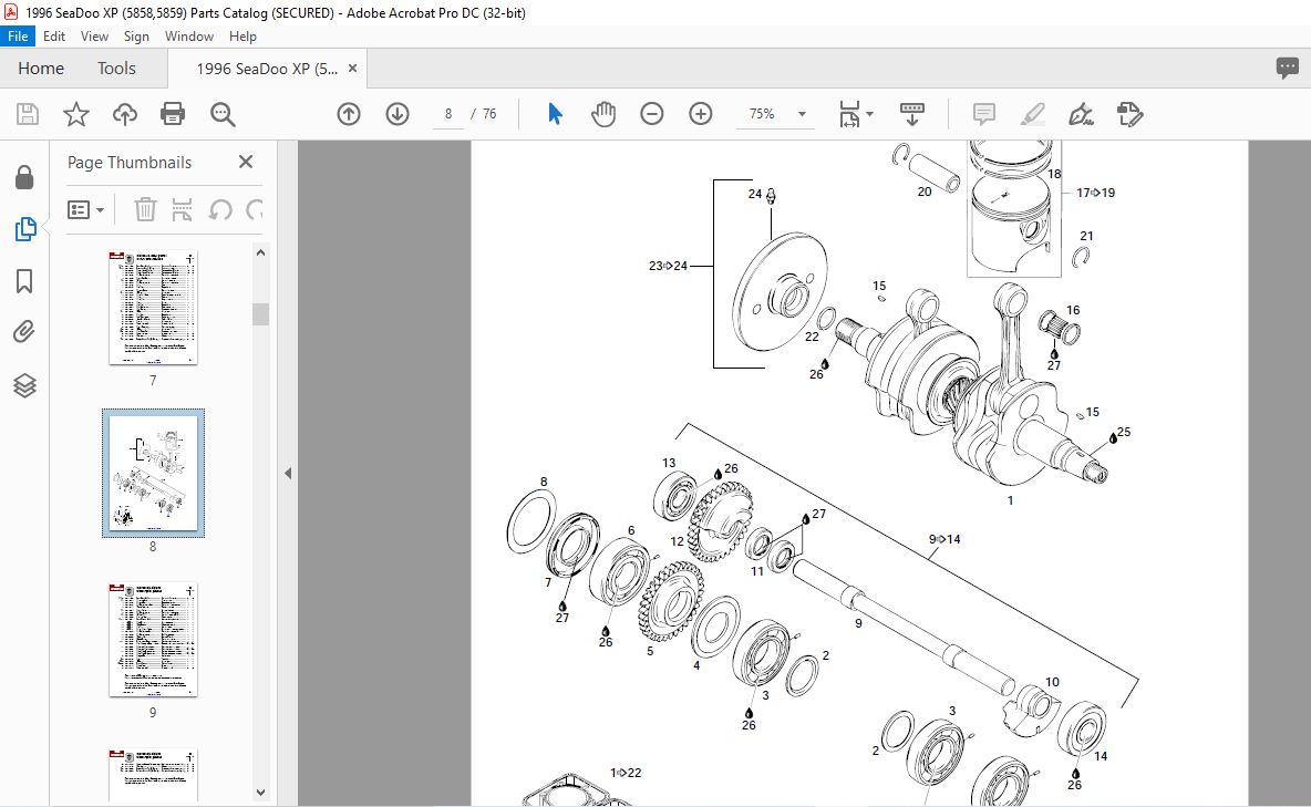 1996 SeaDoo XP 5858 5859 Parts Catalog Manual - PDF DOWNLOAD ...