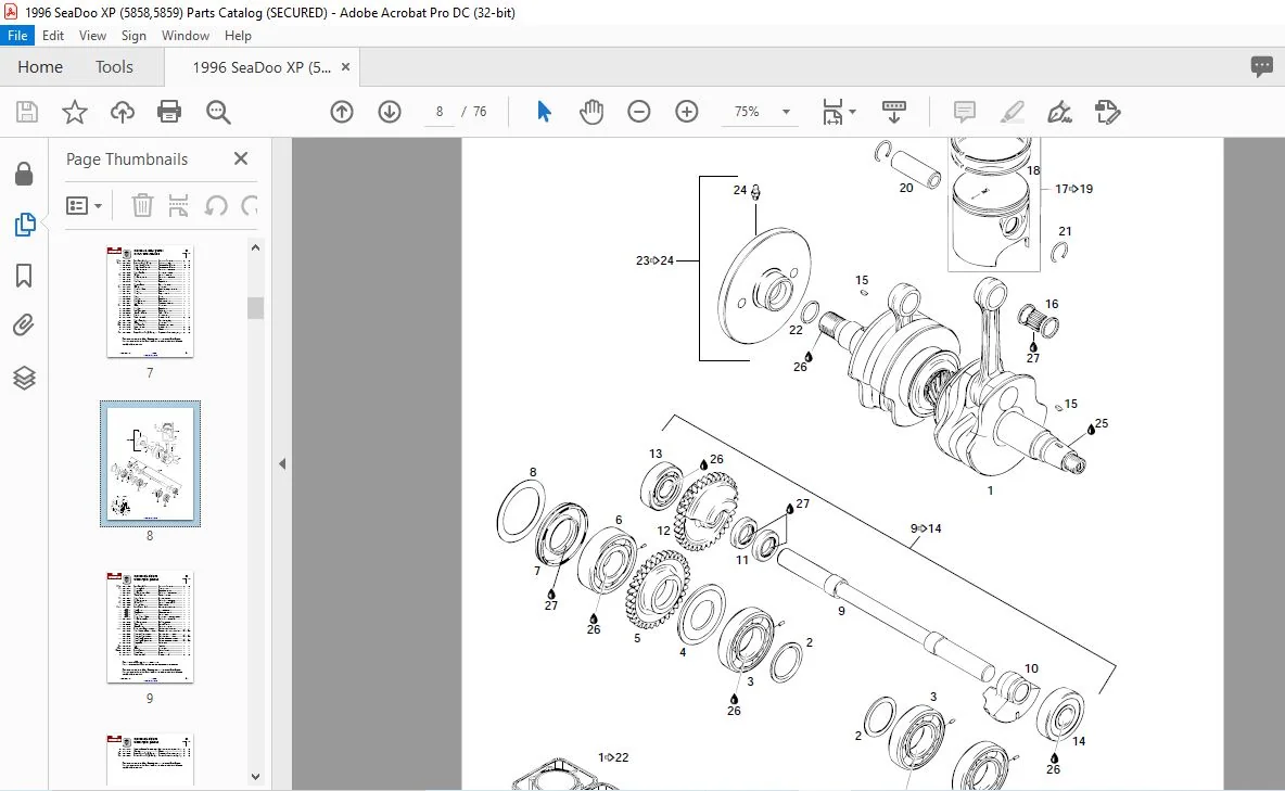 1996 SeaDoo XP 5858 5859 Parts Catalog Manual - PDF DOWNLOAD - Image 3