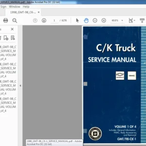1998 Chevrolet GMT 98-CK-1 CK Truck Service Manual - PDF DOWNLOAD (Volume 1-4)