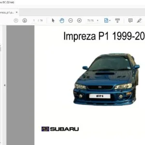 1999-2000 Subaru Impreza P1 Repair Manual - PDF DOWNLOAD