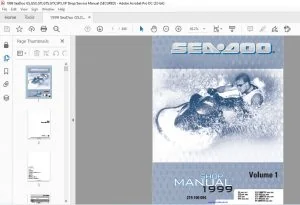 1999 SeaDoo GS GSX GTI GTS GTX SPX XP Shop Manual Volume 1 - PDF DOWNLOAD