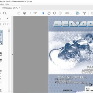 1999 Seadoo GTI 5884 5885 Accessories & Parts Catalog Manual  - PDF DOWNLOAD