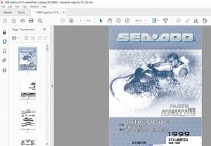 1999 Seadoo GTX Limited 5888 5889 Accessories & Parts Catalog Manual