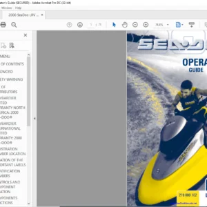 2000 Seadoo LRV 5688 Operator's Guide Manual - PDF DOWNLOAD