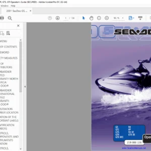2001 Seadoo GS GTI GTS GTX GTX RFI RX XP RX DI GTX DI Operator's Guide Manual
