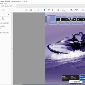 2001 Seadoo GTS 5520 5521 GTI 5522 5523 Parts Catalog Manual - PDF DOWNLOAD