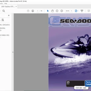 2001 Seadoo GTS 5551 Parts Catalog Manual - PDF DOWNLOAD