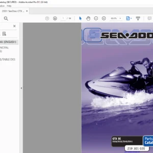 2001 Seadoo GTX DI 5528 5529 5540 5541 Parts Catalog Manual - PDF DOWNLOAD