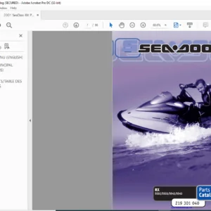2001 Seadoo RX 5532 5533 5542 5543 Parts Catalog Manual - PDF DOWNLOAD