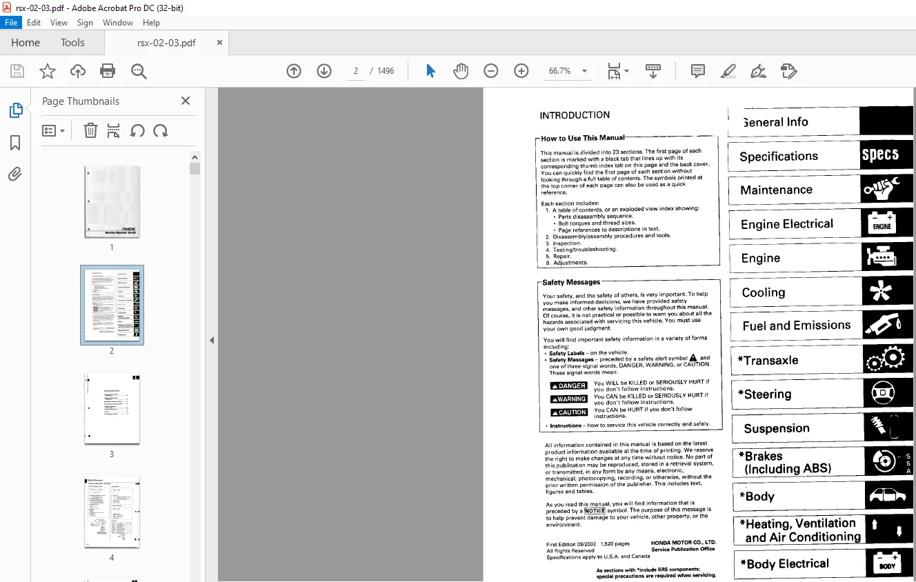 2002-2003 Acura RSX Service Manual - PDF DOWNLOAD - Image 3