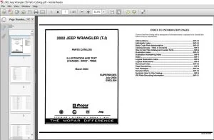 2002 Jeep Wrangler TJ Parts-Catalog Manual - PDF DOWNLOAD